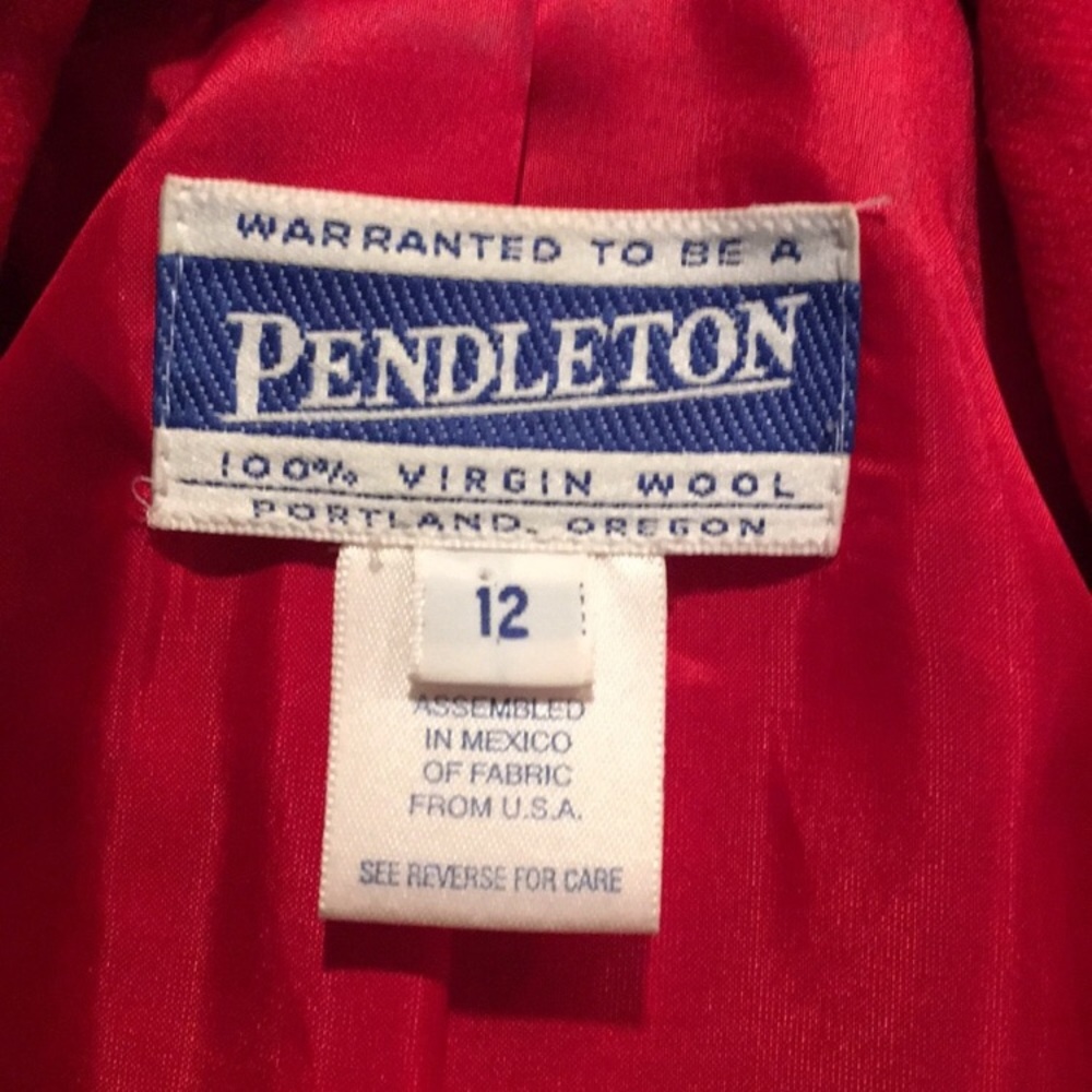 Pendleton Vintage Classic One Button Red 100% Woo… - image 5